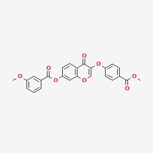 molecular formula C25H18O8 B3745394 3-[4-(methoxycarbonyl)phenoxy]-4-oxo-4H-chromen-7-yl 3-methoxybenzoate 