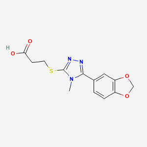 molecular formula C13H13N3O4S B3745455 3-{[5-(1,3-benzodioxol-5-yl)-4-methyl-4H-1,2,4-triazol-3-yl]thio}propanoic acid 