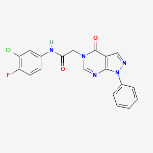 molecular formula C19H13ClFN5O2 B3745495 N-(3-chloro-4-fluorophenyl)-2-(4-oxo-1-phenyl-1,4-dihydro-5H-pyrazolo[3,4-d]pyrimidin-5-yl)acetamide 
