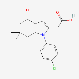 [1-(4-chlorophenyl)-6,6-dimethyl-4-oxo-4,5,6,7-tetrahydro-1H-indol-2-yl]acetic acid