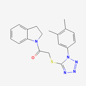 1-({[1-(3,4-dimethylphenyl)-1H-tetrazol-5-yl]thio}acetyl)indoline
