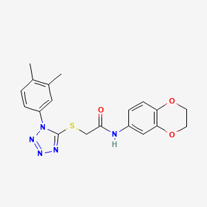 molecular formula C19H19N5O3S B3745505 N-(2,3-dihydro-1,4-benzodioxin-6-yl)-2-{[1-(3,4-dimethylphenyl)-1H-tetrazol-5-yl]thio}acetamide 
