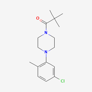 molecular formula C16H23ClN2O B3745533 1-(5-chloro-2-methylphenyl)-4-(2,2-dimethylpropanoyl)piperazine 