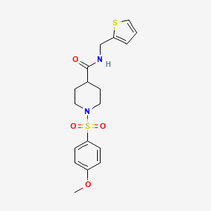 molecular formula C18H22N2O4S2 B3745541 1-[(4-methoxyphenyl)sulfonyl]-N-(2-thienylmethyl)-4-piperidinecarboxamide 