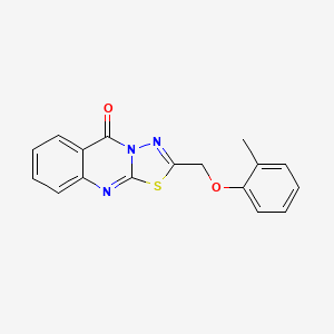 molecular formula C17H13N3O2S B3745608 2-[(2-methylphenoxy)methyl]-5H-[1,3,4]thiadiazolo[2,3-b]quinazolin-5-one 