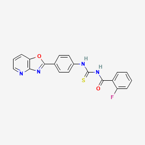 molecular formula C20H13FN4O2S B3745632 2-fluoro-N-{[(4-[1,3]oxazolo[4,5-b]pyridin-2-ylphenyl)amino]carbonothioyl}benzamide 