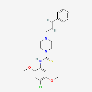 molecular formula C22H26ClN3O2S B3745641 N-(4-chloro-2,5-dimethoxyphenyl)-4-(3-phenyl-2-propen-1-yl)-1-piperazinecarbothioamide 