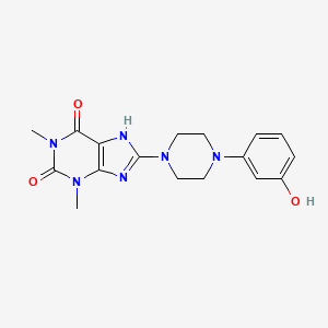 molecular formula C17H20N6O3 B3745655 8-[4-(3-hydroxyphenyl)-1-piperazinyl]-1,3-dimethyl-3,7-dihydro-1H-purine-2,6-dione 