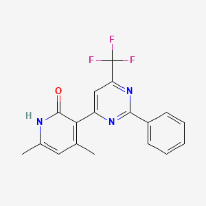 molecular formula C18H14F3N3O B3745692 4,6-dimethyl-3-[2-phenyl-6-(trifluoromethyl)-4-pyrimidinyl]-2(1H)-pyridinone 