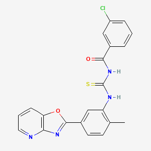 molecular formula C21H15ClN4O2S B3745696 3-chloro-N-{[(2-methyl-5-[1,3]oxazolo[4,5-b]pyridin-2-ylphenyl)amino]carbonothioyl}benzamide 
