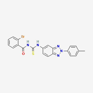molecular formula C21H16BrN5OS B3745710 2-bromo-N-({[2-(4-methylphenyl)-2H-1,2,3-benzotriazol-5-yl]amino}carbonothioyl)benzamide 