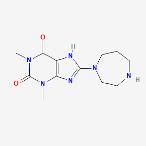 molecular formula C12H18N6O2 B3745721 8-(1,4-diazepan-1-yl)-1,3-dimethyl-3,7-dihydro-1H-purine-2,6-dione 