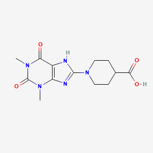 molecular formula C13H17N5O4 B3745726 1-(1,3-dimethyl-2,6-dioxo-2,3,6,7-tetrahydro-1H-purin-8-yl)-4-piperidinecarboxylic acid 