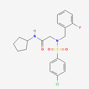 molecular formula C20H22ClFN2O3S B3745758 N~2~-[(4-chlorophenyl)sulfonyl]-N~1~-cyclopentyl-N~2~-(2-fluorobenzyl)glycinamide 