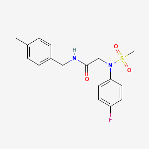 molecular formula C17H19FN2O3S B3745766 N~2~-(4-fluorophenyl)-N~1~-(4-methylbenzyl)-N~2~-(methylsulfonyl)glycinamide 