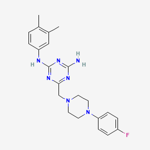 N-(3,4-dimethylphenyl)-6-{[4-(4-fluorophenyl)-1-piperazinyl]methyl}-1,3,5-triazine-2,4-diamine