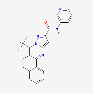 molecular formula C21H14F3N5O B3745834 N-3-pyridinyl-7-(trifluoromethyl)-5,6-dihydrobenzo[h]pyrazolo[5,1-b]quinazoline-10-carboxamide 