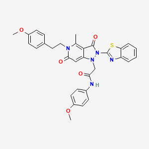 2-{2-(1,3-benzothiazol-2-yl)-5-[2-(4-methoxyphenyl)ethyl]-4-methyl-3,6-dioxo-2,3,5,6-tetrahydro-1H-pyrazolo[4,3-c]pyridin-1-yl}-N-(4-methoxyphenyl)acetamide