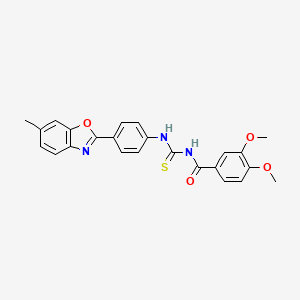 molecular formula C24H21N3O4S B3745859 3,4-dimethoxy-N-({[4-(6-methyl-1,3-benzoxazol-2-yl)phenyl]amino}carbonothioyl)benzamide 