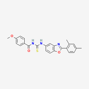 N-({[2-(2,4-dimethylphenyl)-1,3-benzoxazol-5-yl]amino}carbonothioyl)-4-methoxybenzamide