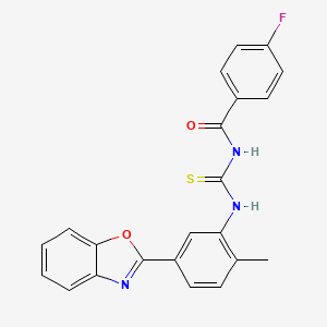 N-({[5-(1,3-benzoxazol-2-yl)-2-methylphenyl]amino}carbonothioyl)-4-fluorobenzamide