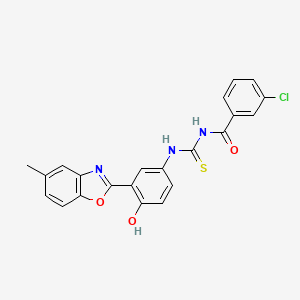 3-chloro-N-({[4-hydroxy-3-(5-methyl-1,3-benzoxazol-2-yl)phenyl]amino}carbonothioyl)benzamide