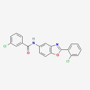 3-chloro-N-[2-(2-chlorophenyl)-1,3-benzoxazol-5-yl]benzamide