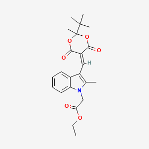 molecular formula C23H27NO6 B3745926 ethyl {3-[(2-tert-butyl-2-methyl-4,6-dioxo-1,3-dioxan-5-ylidene)methyl]-2-methyl-1H-indol-1-yl}acetate 