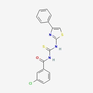 3-chloro-N-{[(4-phenyl-1,3-thiazol-2-yl)amino]carbonothioyl}benzamide