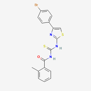molecular formula C18H14BrN3OS2 B3745934 N-({[4-(4-bromophenyl)-1,3-thiazol-2-yl]amino}carbonothioyl)-2-methylbenzamide 