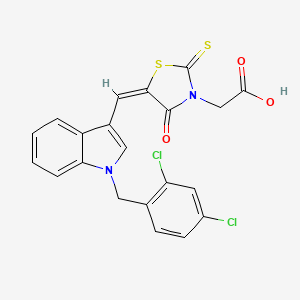 (5-{[1-(2,4-dichlorobenzyl)-1H-indol-3-yl]methylene}-4-oxo-2-thioxo-1,3-thiazolidin-3-yl)acetic acid