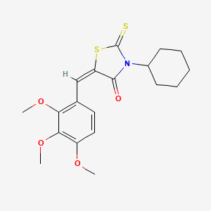 molecular formula C19H23NO4S2 B3745945 3-cyclohexyl-2-thioxo-5-(2,3,4-trimethoxybenzylidene)-1,3-thiazolidin-4-one 