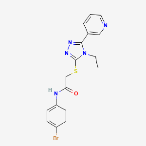 molecular formula C17H16BrN5OS B3745947 N-(4-bromophenyl)-2-{[4-ethyl-5-(3-pyridinyl)-4H-1,2,4-triazol-3-yl]thio}acetamide CAS No. 142529-64-4