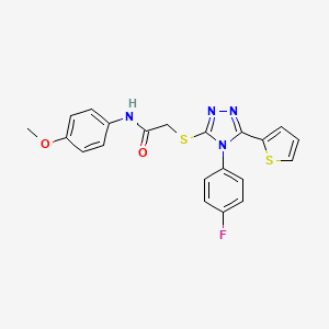 molecular formula C21H17FN4O2S2 B3745948 2-{[4-(4-fluorophenyl)-5-(2-thienyl)-4H-1,2,4-triazol-3-yl]thio}-N-(4-methoxyphenyl)acetamide 
