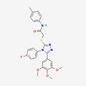 molecular formula C26H25FN4O4S B3745955 2-{[4-(4-fluorophenyl)-5-(3,4,5-trimethoxyphenyl)-4H-1,2,4-triazol-3-yl]thio}-N-(4-methylphenyl)acetamide 