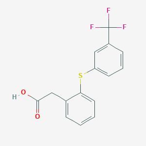 molecular formula C15H11F3O2S B374596 (2-{[3-(Trifluoromethyl)phenyl]sulfanyl}phenyl)acetic acid 