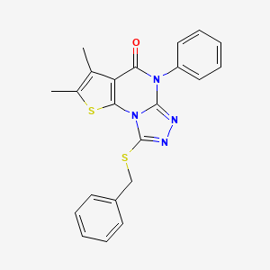 molecular formula C22H18N4OS2 B3745963 8-(benzylthio)-2,3-dimethyl-5-phenylthieno[3,2-e][1,2,4]triazolo[4,3-a]pyrimidin-4(5H)-one 