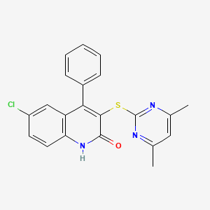6-chloro-3-[(4,6-dimethylpyrimidin-2-yl)thio]-4-phenylquinolin-2(1H)-one