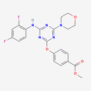 molecular formula C21H19F2N5O4 B3745984 methyl 4-{[4-[(2,4-difluorophenyl)amino]-6-(4-morpholinyl)-1,3,5-triazin-2-yl]oxy}benzoate 