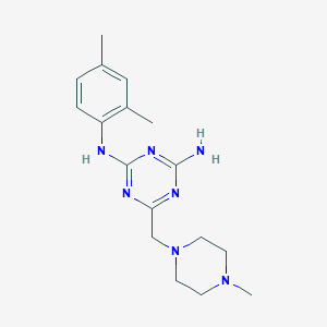 molecular formula C17H25N7 B3745986 N-(2,4-dimethylphenyl)-6-[(4-methyl-1-piperazinyl)methyl]-1,3,5-triazine-2,4-diamine 