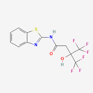 molecular formula C12H8F6N2O2S B3746008 N-1,3-benzothiazol-2-yl-4,4,4-trifluoro-3-hydroxy-3-(trifluoromethyl)butanamide 