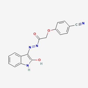2-(4-cyanophenoxy)-N'-(2-oxo-1,2-dihydro-3H-indol-3-ylidene)acetohydrazide