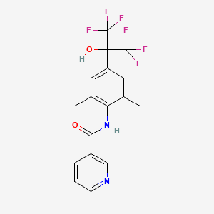 molecular formula C17H14F6N2O2 B3746034 N-{2,6-dimethyl-4-[2,2,2-trifluoro-1-hydroxy-1-(trifluoromethyl)ethyl]phenyl}nicotinamide 