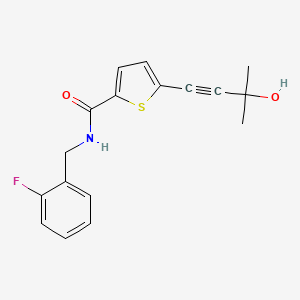 N-(2-fluorobenzyl)-5-(3-hydroxy-3-methylbut-1-yn-1-yl)thiophene-2-carboxamide