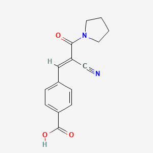 4-(2-cyano-3-oxo-3-pyrrolidin-1-ylprop-1-en-1-yl)benzoic acid