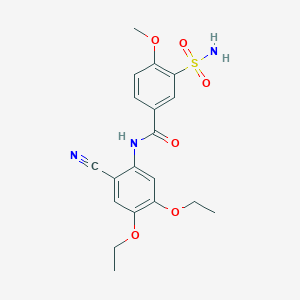3-(aminosulfonyl)-N-(2-cyano-4,5-diethoxyphenyl)-4-methoxybenzamide