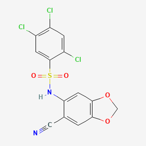 molecular formula C14H7Cl3N2O4S B3746067 2,4,5-trichloro-N-(6-cyano-1,3-benzodioxol-5-yl)benzenesulfonamide 