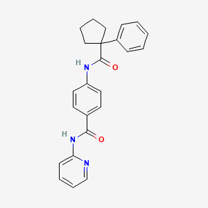 molecular formula C24H23N3O2 B3746077 4-{[(1-phenylcyclopentyl)carbonyl]amino}-N-2-pyridinylbenzamide 