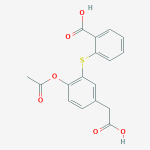 molecular formula C17H14O6S B374610 2-{[2-(Acetyloxy)-5-(carboxymethyl)phenyl]sulfanyl}benzoic acid 