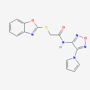 molecular formula C15H11N5O3S B3746102 2-(1,3-benzoxazol-2-ylthio)-N-[4-(1H-pyrrol-1-yl)-1,2,5-oxadiazol-3-yl]acetamide 